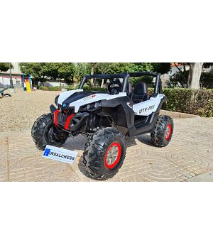 BUGGY ELÉCTRICO 12V PARA NIÑOS, 2 PLAZAS, 4 MOTORES, BLANCO - INDA272-BNXMXWT